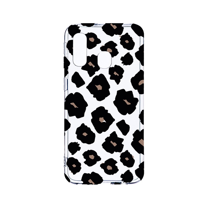 Husa BestCase® Clear Silicon 2MM, Compatibila Cu Samsung Galaxy A40, Leopard Pattern, Antisoc, Protectie Camera, Margini ridicate pentru protectia ecranului, T 1037