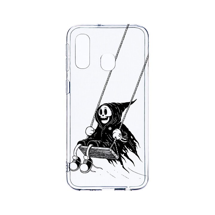 Husa BestCase® Clear Silicon 2MM, Compatibila Cu Samsung Galaxy A40, Death Swinging, Antisoc, Protectie Camera, Margini ridicate pentru protectia ecranului, T 1063