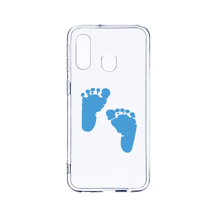 Husa BestCase® Clear Silicon 2MM, Compatibila Cu Samsung Galaxy A40, Boy Feet Print, Antisoc, Protectie Camera, Margini ridicate pentru protectia ecranului, T 960