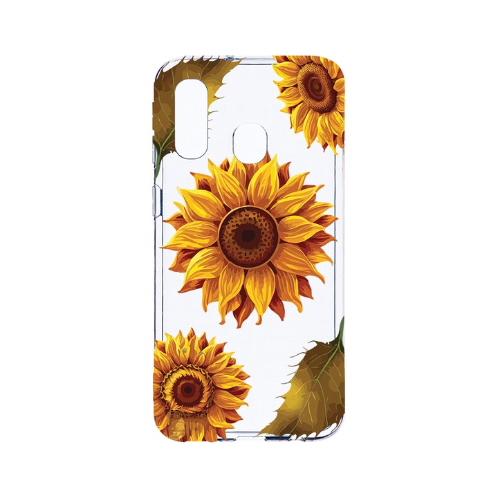 Husa BestCase® Clear Silicon 2MM, Compatibila Cu Samsung Galaxy A40, Sun Flower, Antisoc, Protectie Camera, Margini ridicate pentru protectia ecranului, T 1070