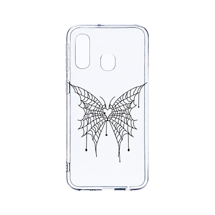 Husa BestCase® Clear Silicon 2MM, Compatibila Cu Samsung Galaxy A40, Butterfly, Antisoc, Protectie Camera, Margini ridicate pentru protectia ecranului, T 1042