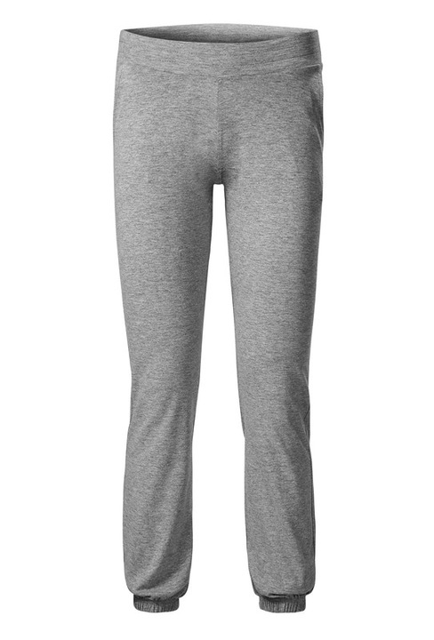 Pantaloni pentru dama, 95% Bumbac, Croiala dreapta, Buzunare inclinate, Material Elastic, Gri