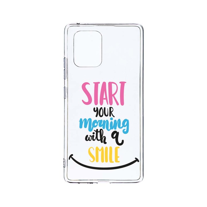 Husa BestCase® Clear Silicon 2MM, Compatibila Cu Motorola Moto G32, Smile At Morning, Antisoc, Protectie Camera, Margini ridicate pentru protectia ecranului, T 47
