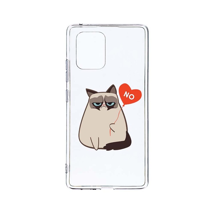 Husa BestCase® Clear Silicon 2MM, Compatibila Cu Motorola Moto G32, Meme - Grumpy Says No, Antisoc, Protectie Camera, Margini ridicate pentru protectia ecranului, T 657