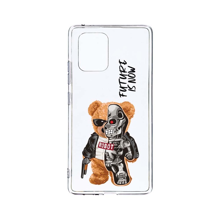 Husa BestCase® Clear Silicon 2MM, Compatibila Cu Motorola Moto G32, Half Robot Half Teddy Bear, Antisoc, Protectie Camera, Margini ridicate pentru protectia ecranului, T 931