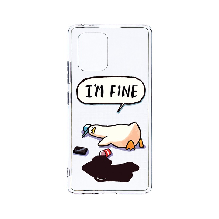 Husa BestCase® Clear Silicon 2MM, Compatibila Cu Motorola Moto G32, Duck Life - I'm Fine, Antisoc, Protectie Camera, Margini ridicate pentru protectia ecranului, T 963