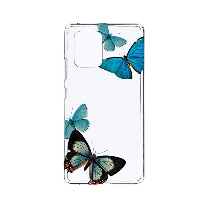 Husa BestCase® Clear Silicon 2MM, Compatibila Cu Motorola Moto G32, Beautiful Blue Butterflies, Antisoc, Protectie Camera, Margini ridicate pentru protectia ecranului, T 991