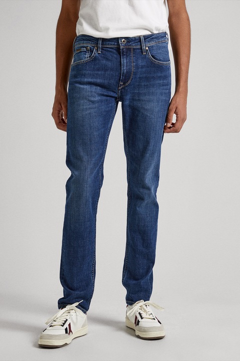 Pepe Jeans London, Finsbury Középmagas derekú skinny fit farmernadrág, Sötétkék