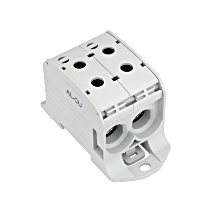 Clema dubla gri CU-AL, 95mmp / 70mmp cu pin,1 pol, strangere imbus, Schrack