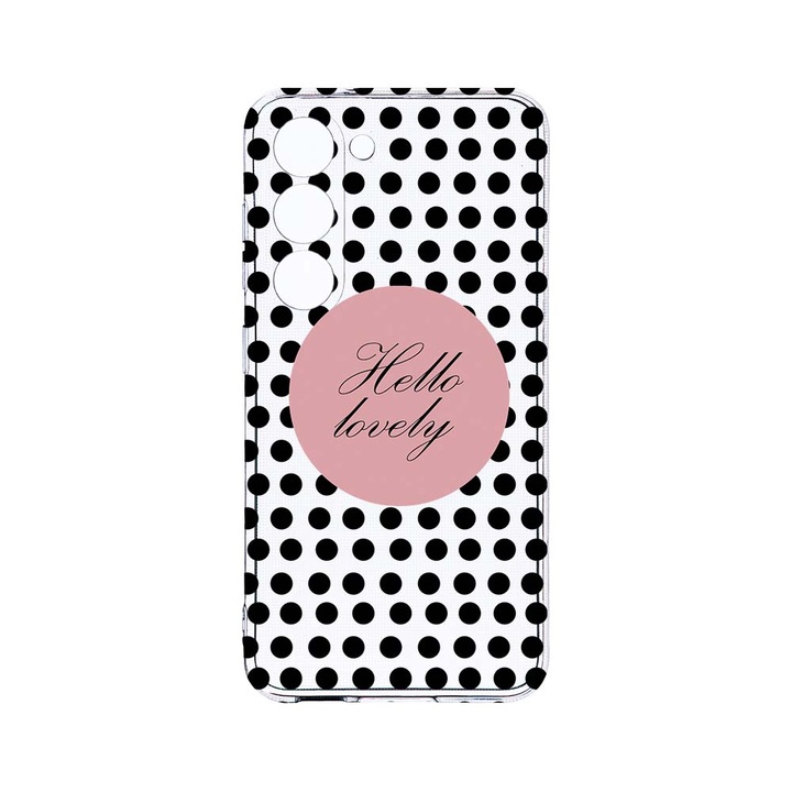 Husa BestCase® Clear Silicon 2MM, Compatibila Cu Samsung Galaxy S23, Hello Lovely, Antisoc, Protectie Camera, Margini ridicate pentru protectia ecranului, T 163