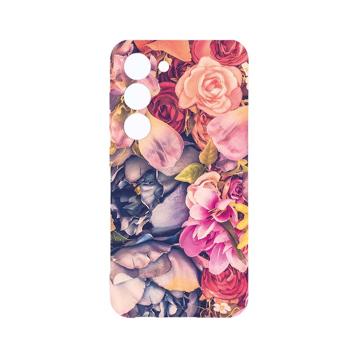 Husa BestCase® Clear Silicon 2MM, Compatibila Cu Samsung Galaxy S23, Floral, Antisoc, Protectie Camera, Margini ridicate pentru protectia ecranului, T 5