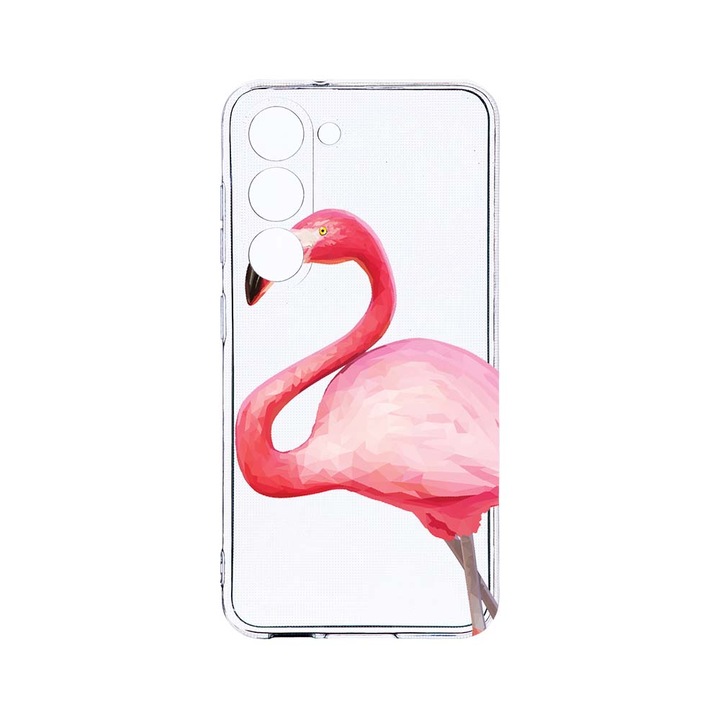 Husa BestCase® Clear Silicon 2MM, Compatibila Cu Samsung Galaxy S23 Plus, Flamingo, Antisoc, Protectie Camera, Margini ridicate pentru protectia ecranului, T 55