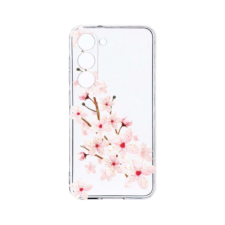 Husa BestCase® Clear Silicon 2MM, Compatibila Cu Samsung Galaxy S23, Spring Flower, Antisoc, Protectie Camera, Margini ridicate pentru protectia ecranului, T 62