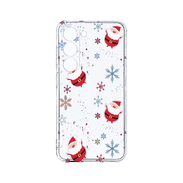 Husa BestCase® Clear Silicon 2MM, Compatibila Cu Samsung Galaxy S23 Plus, Xmas - Santa Claus, Antisoc, Protectie Camera, Margini ridicate pentru protectia ecranului, T 308