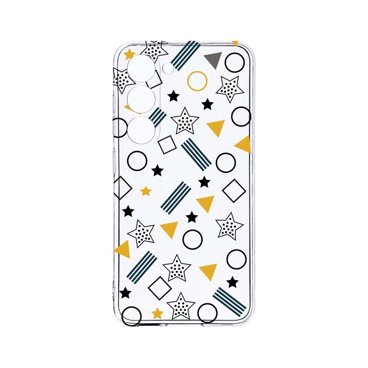 Husa BestCase® Clear Silicon 2MM, Compatibila Cu Samsung Galaxy S23 Plus, Geometric, Antisoc, Protectie Camera, Margini ridicate pentru protectia ecranului, T 138