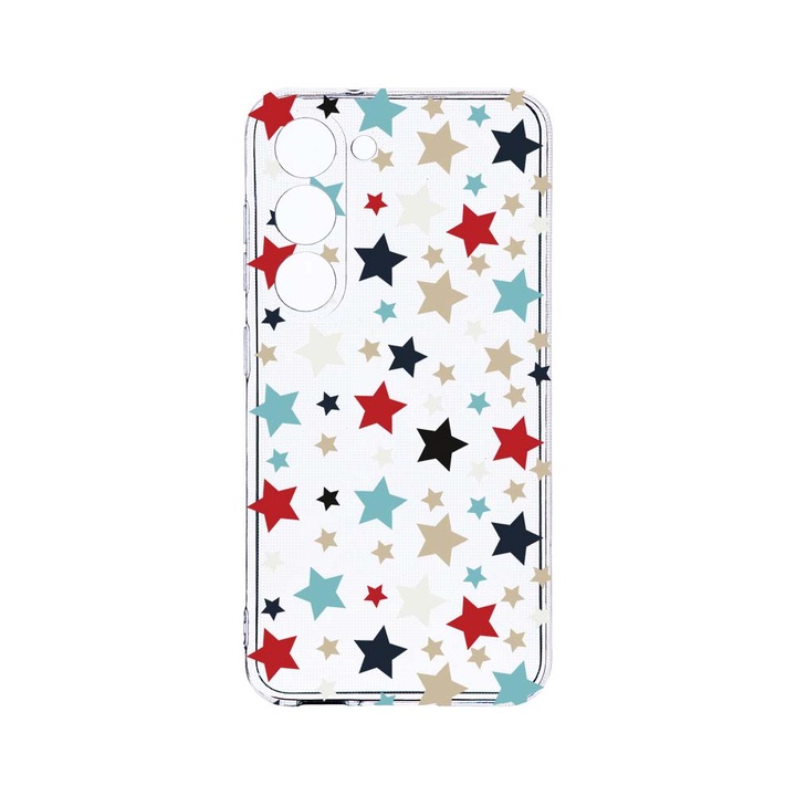 Husa BestCase® Clear Silicon 2MM, Compatibila Cu Samsung Galaxy S23, Stars, Antisoc, Protectie Camera, Margini ridicate pentru protectia ecranului, T 146
