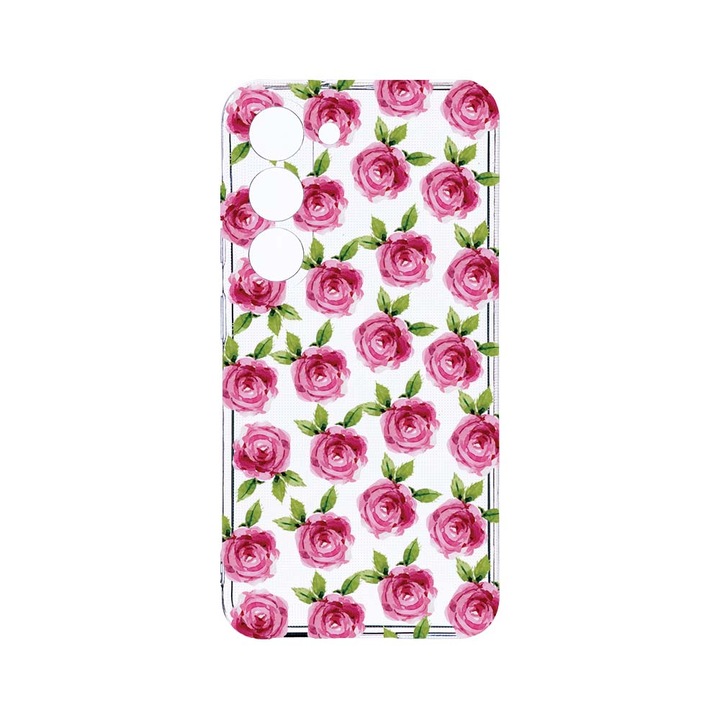 Husa BestCase® Clear Silicon 2MM, Compatibila Cu Samsung Galaxy S23 Plus, Rose, Antisoc, Protectie Camera, Margini ridicate pentru protectia ecranului, T 107