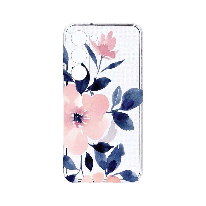 Husa BestCase® Clear Silicon 2MM, Compatibila Cu Samsung Galaxy S23 Plus, Pastel Colors Collection Flowers, Antisoc, Protectie Camera, Margini ridicate pentru protectia ecranului, T 506