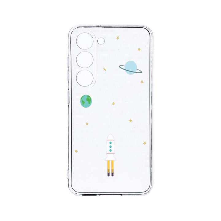 Husa BestCase® Clear Silicon 2MM, Compatibila Cu Samsung Galaxy S23 Plus, Universe, Spacecraft, Antisoc, Protectie Camera, Margini ridicate pentru protectia ecranului, T 471