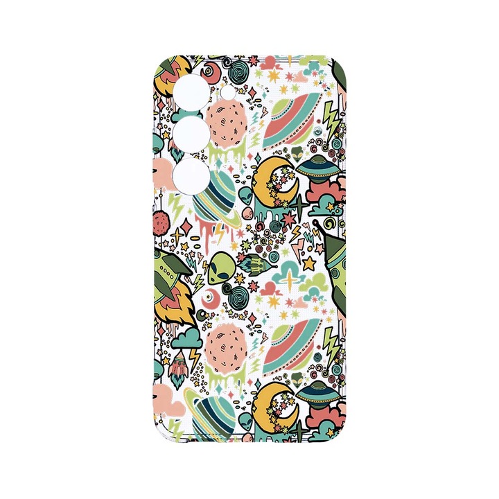 Husa BestCase® Clear Silicon 2MM, Compatibila Cu Samsung Galaxy S23 Plus, Universe, Planets UFO, Antisoc, Protectie Camera, Margini ridicate pentru protectia ecranului, T 472
