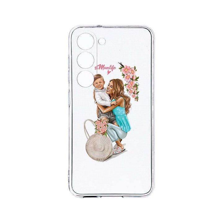 Husa BestCase® Clear Silicon 2MM, Compatibila Cu Samsung Galaxy S23 Plus, Mom Life With a Boy, Antisoc, Protectie Camera, Margini ridicate pentru protectia ecranului, T 559