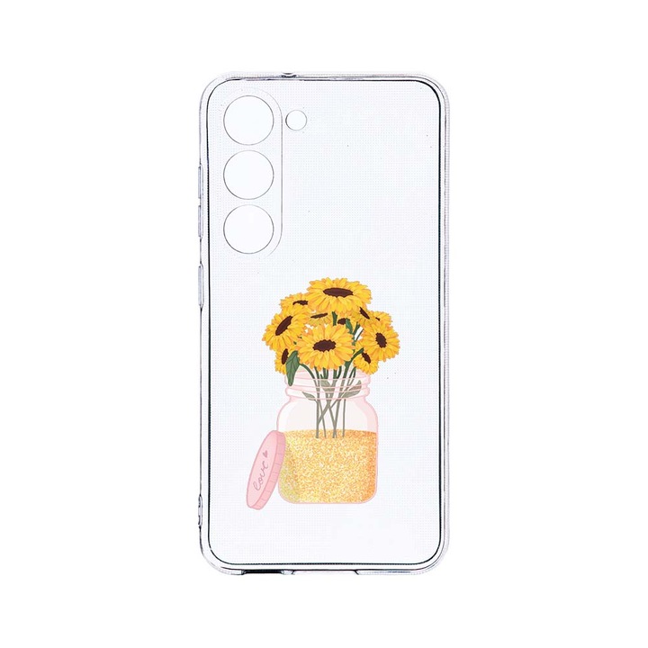 Husa BestCase® Clear Silicon 2MM, Compatibila Cu Samsung Galaxy S23 Plus, Sun Flower, Antisoc, Protectie Camera, Margini ridicate pentru protectia ecranului, T 639