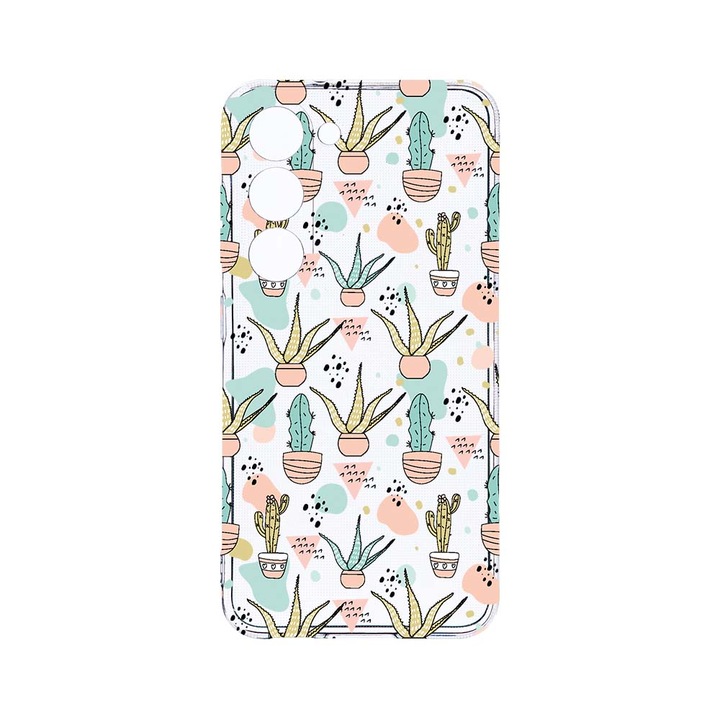 Husa BestCase® Clear Silicon 2MM, Compatibila Cu Samsung Galaxy S23 Plus, Cactus, Antisoc, Protectie Camera, Margini ridicate pentru protectia ecranului, T 774