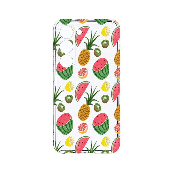 Husa BestCase® Clear Silicon 2MM, Compatibila Cu Samsung Galaxy S23 Plus, Ananas, Antisoc, Protectie Camera, Margini ridicate pentru protectia ecranului, T 666