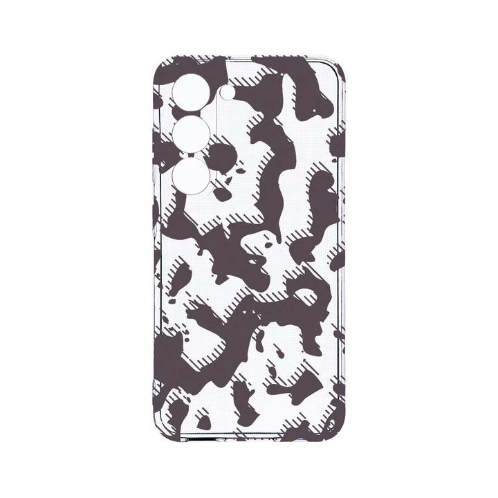 Husa BestCase® Clear Silicon 2MM, Compatibila Cu Samsung Galaxy S23 Plus, Gray Camouflage, Antisoc, Protectie Camera, Margini ridicate pentru protectia ecranului, T 810