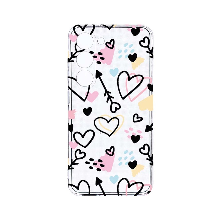 Husa BestCase® Clear Silicon 2MM, Compatibila Cu Samsung Galaxy S23 Plus, Love Symbols, Antisoc, Protectie Camera, Margini ridicate pentru protectia ecranului, T 764
