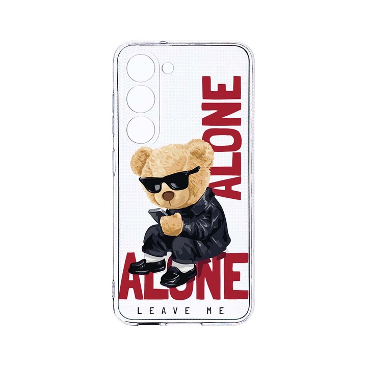 Husa BestCase® Clear Silicon 2MM, Compatibila Cu Samsung Galaxy S23, Leave Me Alone Teddy Bear, Antisoc, Protectie Camera, Margini ridicate pentru protectia ecranului, T 922