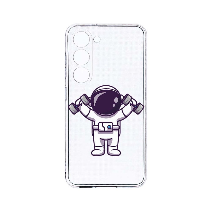 Husa BestCase® Clear Silicon 2MM, Compatibila Cu Samsung Galaxy S23 Plus, Astronaut Gym, Antisoc, Protectie Camera, Margini ridicate pentru protectia ecranului, T 778