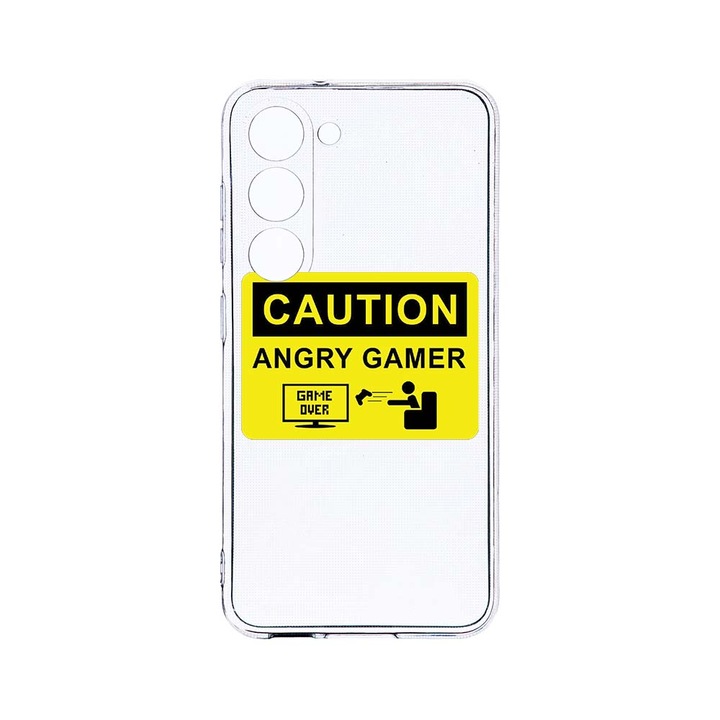 Husa BestCase® Clear Silicon 2MM, Compatibila Cu Samsung Galaxy S23 Plus, Angry Gamer, Antisoc, Protectie Camera, Margini ridicate pentru protectia ecranului, T 673