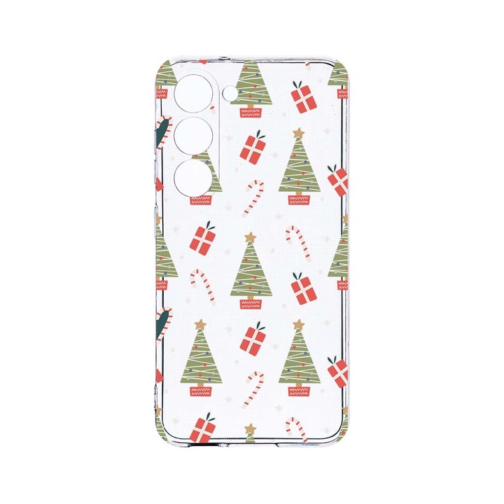 Husa BestCase® Clear Silicon 2MM, Compatibila Cu Samsung Galaxy S23, Christmas Pattern, Antisoc, Protectie Camera, Margini ridicate pentru protectia ecranului, T 873