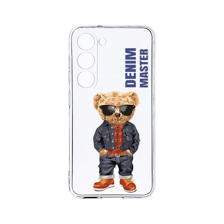Husa BestCase® Clear Silicon 2MM, Compatibila Cu Samsung Galaxy S23, Denim Master - Teddy Bear, Antisoc, Protectie Camera, Margini ridicate pentru protectia ecranului, T 927