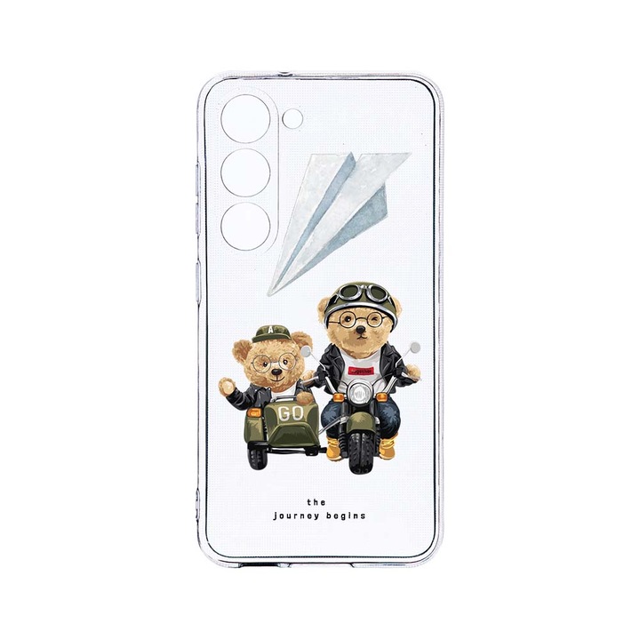 Husa BestCase® Clear Silicon 2MM, Compatibila Cu Samsung Galaxy S23 Plus, Teddy On The Road, Antisoc, Protectie Camera, Margini ridicate pentru protectia ecranului, T 932
