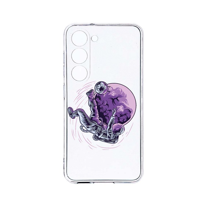 Husa BestCase® Clear Silicon 2MM, Compatibila Cu Samsung Galaxy S23 Plus, Astronaut Football, Antisoc, Protectie Camera, Margini ridicate pentru protectia ecranului, T 833