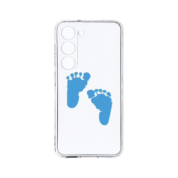 Husa BestCase® Clear Silicon 2MM, Compatibila Cu Samsung Galaxy S23 Plus, Boy Feet Print, Antisoc, Protectie Camera, Margini ridicate pentru protectia ecranului, T 960