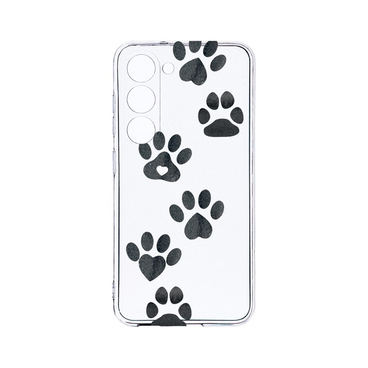 Husa BestCase® Clear Silicon 2MM, Compatibila Cu Samsung Galaxy S23 Plus, Dog Paw, Antisoc, Protectie Camera, Margini ridicate pentru protectia ecranului, T 1013