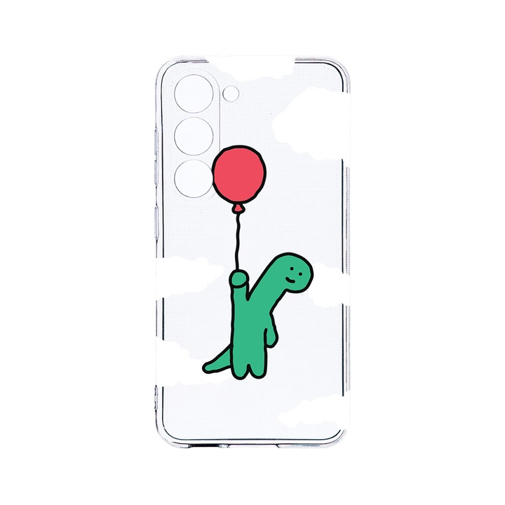 Husa BestCase® Clear Silicon 2MM, Compatibila Cu Samsung Galaxy S23 Plus, Dino Balloon, Antisoc, Protectie Camera, Margini ridicate pentru protectia ecranului, T 956
