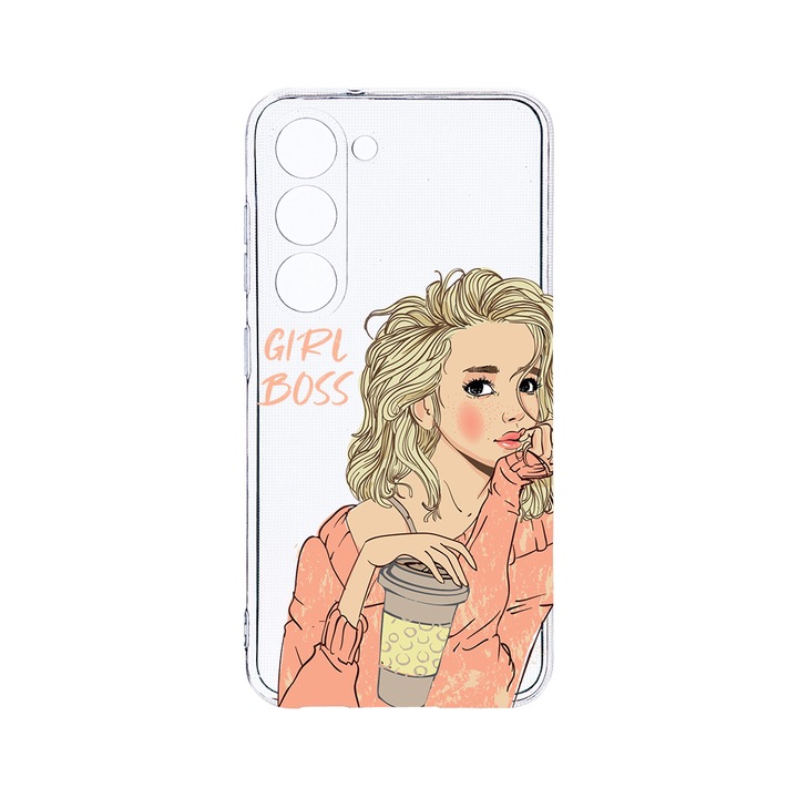 Husa BestCase® Clear Silicon 2MM, Compatibila Cu Samsung Galaxy S23 Plus, Girl Boss, Antisoc, Protectie Camera, Margini ridicate pentru protectia ecranului, T 1009
