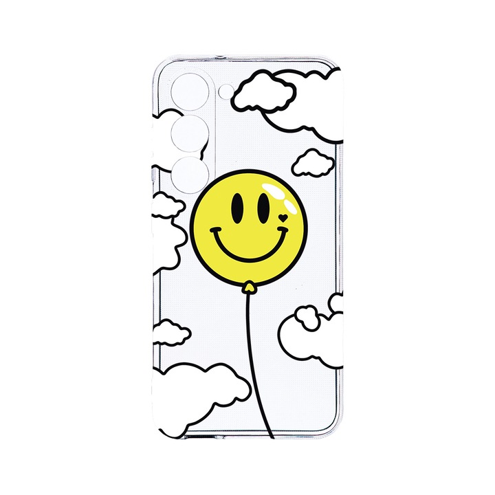 Husa BestCase® Clear Silicon 2MM, Compatibila Cu Samsung Galaxy S23 Plus, Balloon Smiley, Antisoc, Protectie Camera, Margini ridicate pentru protectia ecranului, T 957