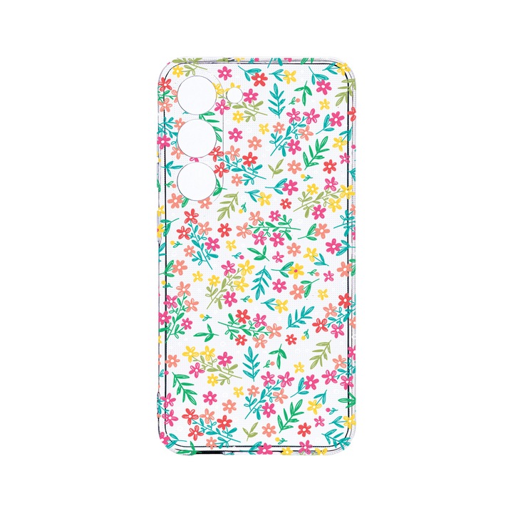 Husa BestCase® Clear Silicon 2MM, Compatibila Cu Samsung Galaxy S23 Plus, Flower Pattern, Antisoc, Protectie Camera, Margini ridicate pentru protectia ecranului, T 954