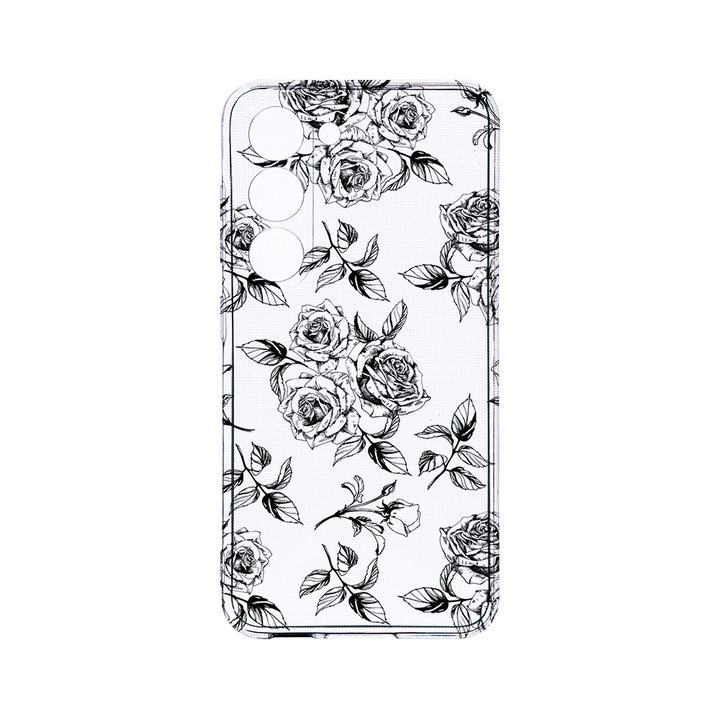 Husa BestCase® Clear Silicon 2MM, Compatibila Cu Samsung Galaxy S23 Plus, Black Roses, Antisoc, Protectie Camera, Margini ridicate pentru protectia ecranului, T 1045