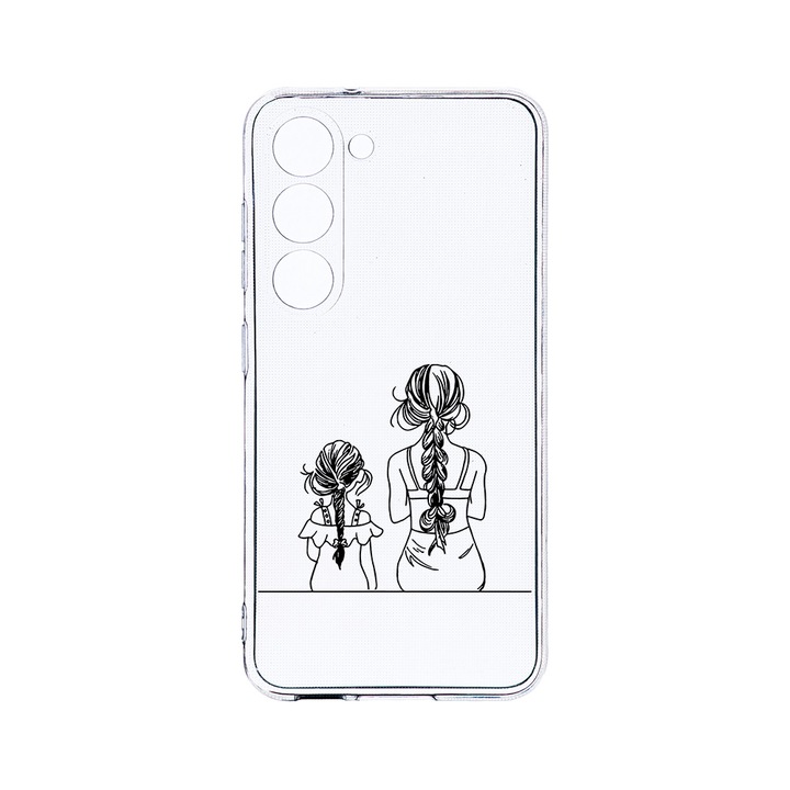 Husa BestCase® Clear Silicon 2MM, Compatibila Cu Samsung Galaxy S23, Mom And Daughter, Antisoc, Protectie Camera, Margini ridicate pentru protectia ecranului, T 1048