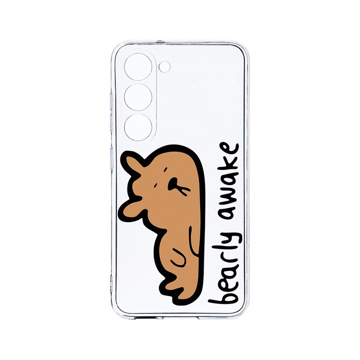 Husa BestCase® Clear Silicon 2MM, Compatibila Cu Samsung Galaxy S23 Plus, Bearly Awake, Antisoc, Protectie Camera, Margini ridicate pentru protectia ecranului, T 998