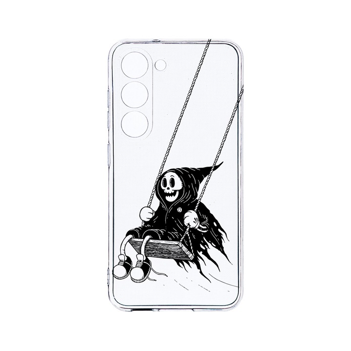 Husa BestCase® Clear Silicon 2MM, Compatibila Cu Samsung Galaxy S23 Plus, Death Swinging, Antisoc, Protectie Camera, Margini ridicate pentru protectia ecranului, T 1063