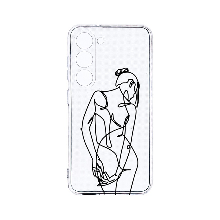 Husa BestCase® Clear Silicon 2MM, Compatibila Cu Samsung Galaxy S23 Plus, Woman Lineart, Antisoc, Protectie Camera, Margini ridicate pentru protectia ecranului, T 1062
