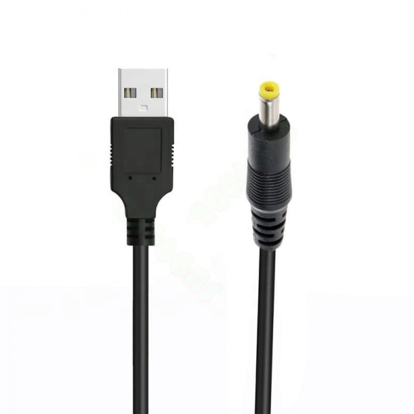USB Cable 5.5mm / 2.1mm 5V DC Barrel Jack Power Cable (Black, 75cm
