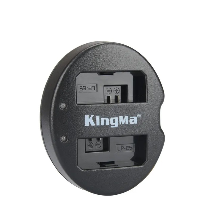 Зарядно за батерия LP-E5, KingMa, USB Dual за Canon EOS 450D, 500D, 1000D, Kiss F, Kiss X2, Kiss X3, Rebel XS, Rebel XSi, Rebel T1i